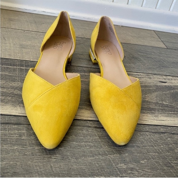 NWT Franco Sarto Sattara Yellow Suede Flats Spring Summer Office Size 11 - Picture 9 of 15
